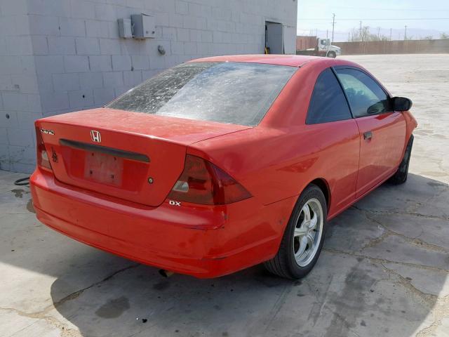 1HGEM21211L011516 - 2001 HONDA CIVIC DX RED photo 4