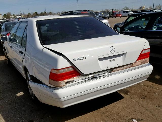 WDBGA43G0VA363264 - 1997 MERCEDES-BENZ S 420 WHITE photo 3