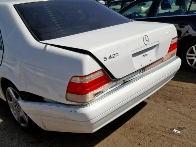 WDBGA43G0VA363264 - 1997 MERCEDES-BENZ S 420 WHITE photo 9