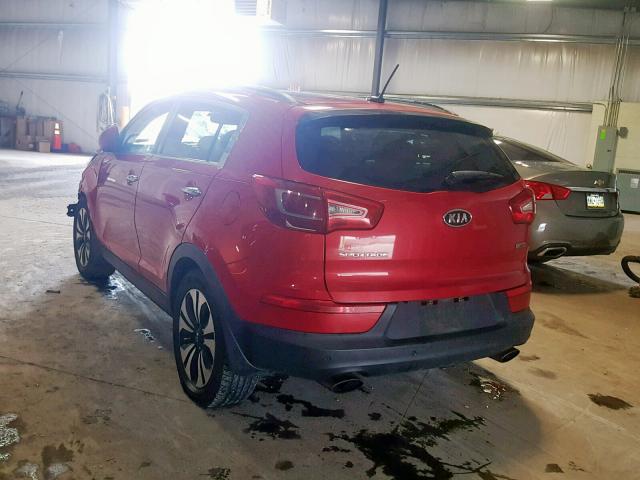 KNDPCCA69B7148992 - 2011 KIA SPORTAGE E RED photo 3