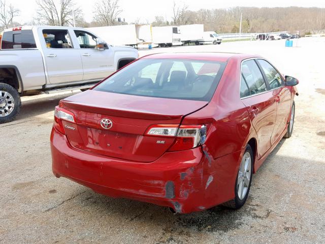 4T1BF1FK7EU839595 - 2014 TOYOTA CAMRY L RED photo 4