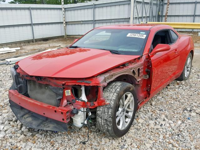 2G1FE1E34D9197960 - 2013 CHEVROLET CAMARO LS RED photo 2