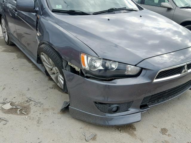 JA3AU86U08U012895 - 2008 MITSUBISHI LANCER GTS GRAY photo 9