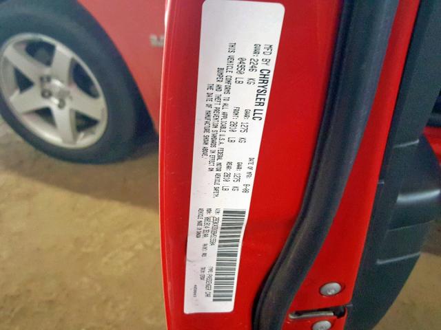 2B3KA33V39H515504 - 2009 DODGE CHARGER SX RED photo 10