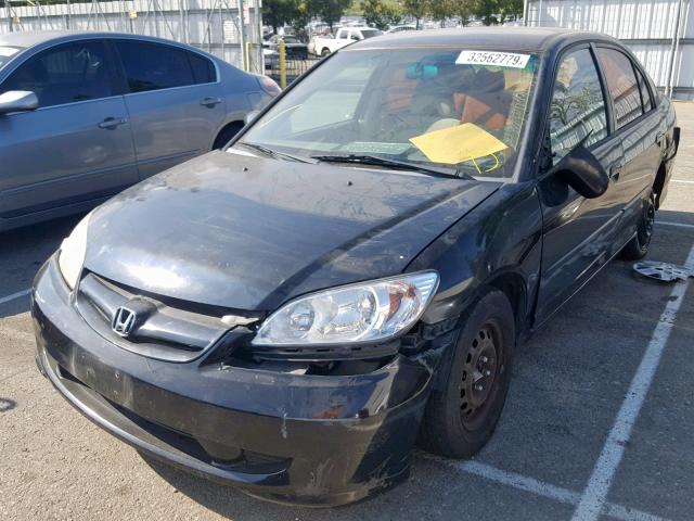 2HGES16374H585590 - 2004 HONDA CIVIC DX V BLACK photo 2