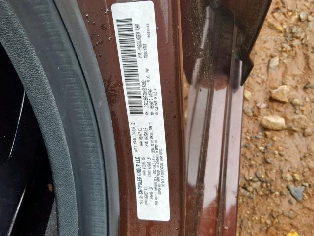 1C3CCBBB2DN514282 - 2013 CHRYSLER 200 TOURIN BROWN photo 10