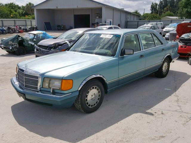 WDBCA35E0MA605117 - 1991 MERCEDES-BENZ 420 SEL TEAL photo 2