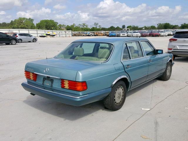 WDBCA35E0MA605117 - 1991 MERCEDES-BENZ 420 SEL TEAL photo 4