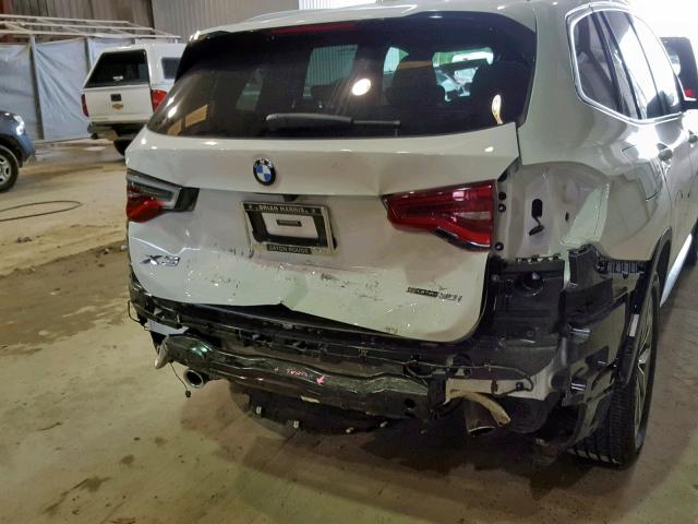 5UXTR7C57KLF24638 - 2019 BMW X3 SDRIVE3 WHITE photo 9
