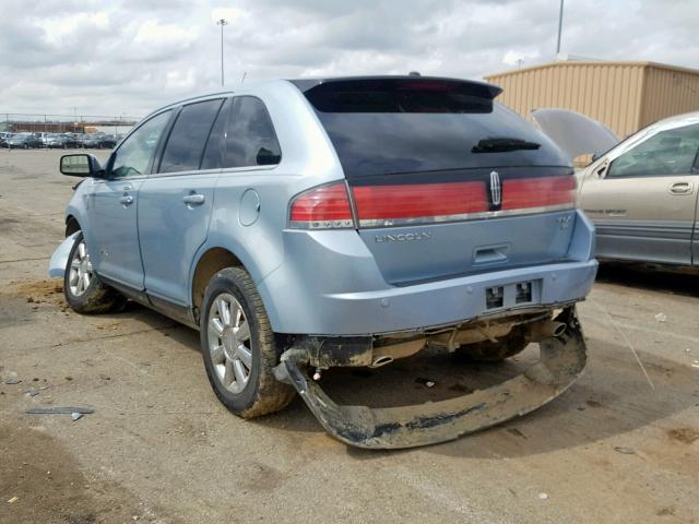 2LMDU88C48BJ04245 - 2008 LINCOLN MKX BLUE photo 3