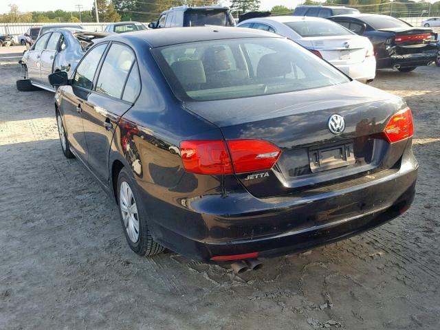 3VW2K7AJ2EM277379 - 2014 VOLKSWAGEN JETTA BASE BLACK photo 3