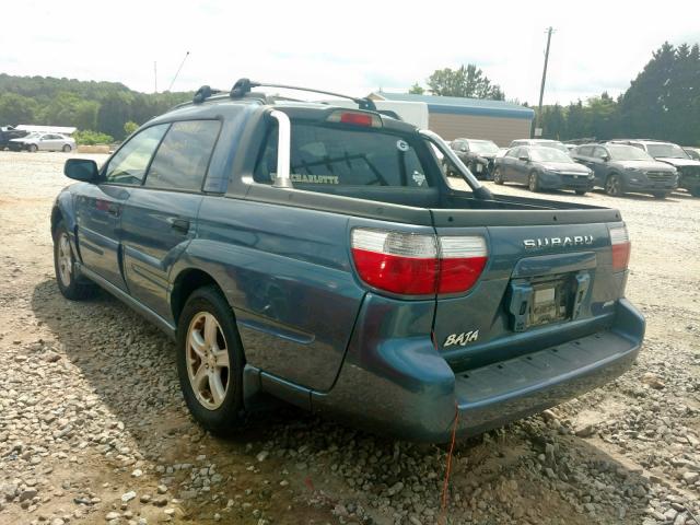 4S4BT62C067104011 - 2006 SUBARU BAJA SPORT BLUE photo 3