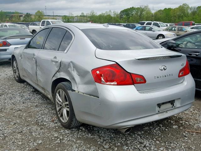 JN1CV6AP0AM403812 - 2010 INFINITI G37 BASE SILVER photo 3