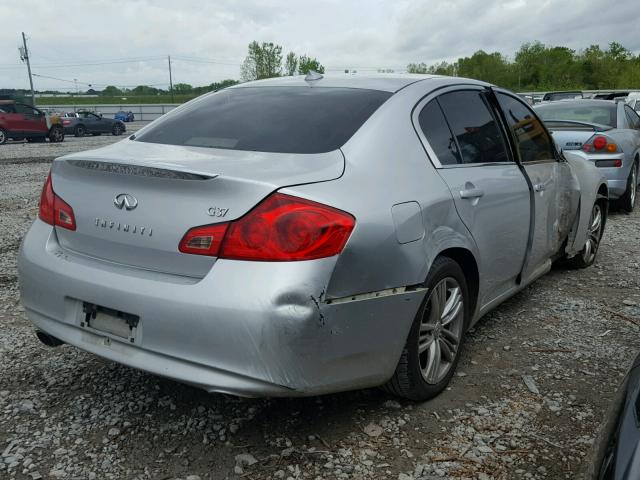 JN1CV6AP0AM403812 - 2010 INFINITI G37 BASE SILVER photo 4