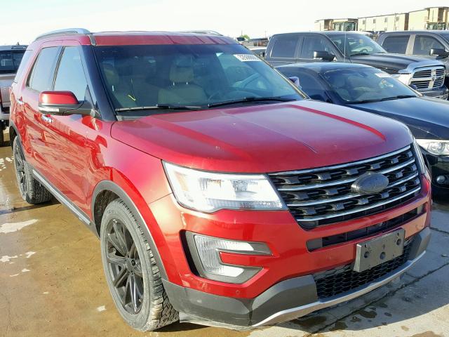 1FM5K7F84HGC38874 - 2017 FORD EXPLORER L RED photo 1