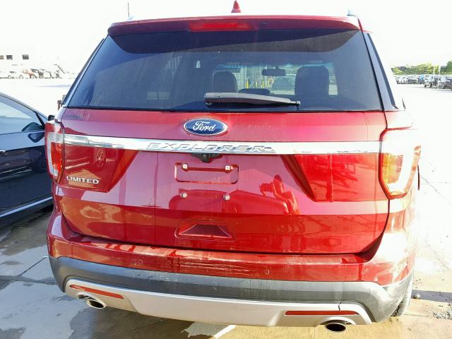 1FM5K7F84HGC38874 - 2017 FORD EXPLORER L RED photo 9