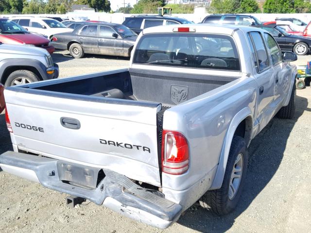 1D7HL38N83S266490 - 2003 DODGE DAKOTA QUA SILVER photo 4