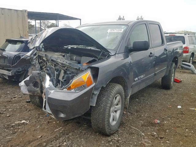 1N6AA0ED1CN313222 - 2012 NISSAN TITAN S GRAY photo 2