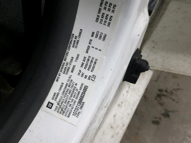 1GTDT136068284805 - 2006 GMC CANYON WHITE photo 10