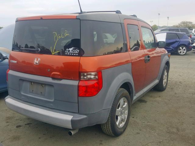 5J6YH28655L026528 - 2005 HONDA ELEMENT EX ORANGE photo 4