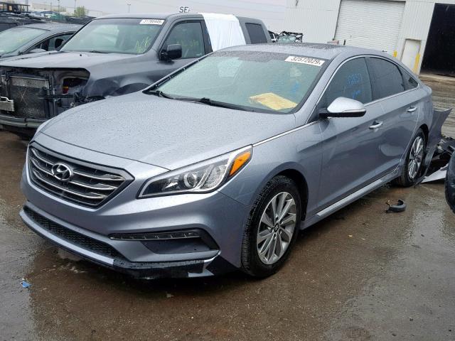 5NPE34AF5GH382238 - 2016 HYUNDAI SONATA SPO GRAY photo 2