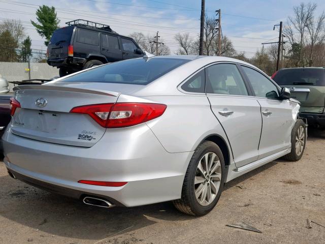 5NPE34AF0FH088132 - 2015 HYUNDAI SONATA SPO SILVER photo 4