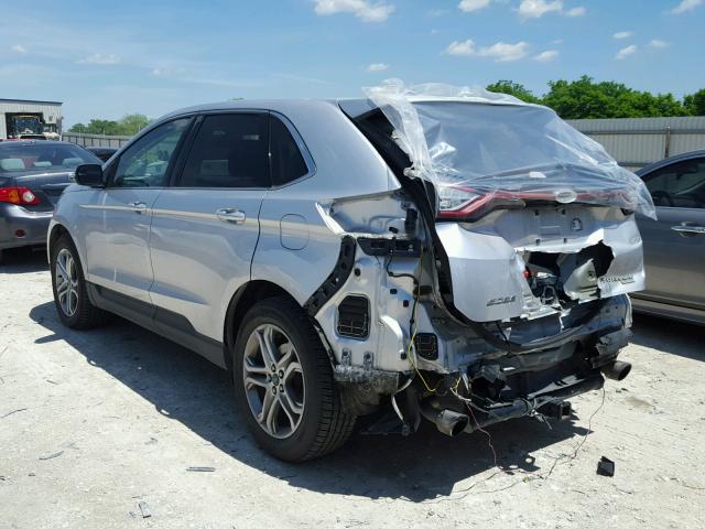 2FMTK3K98FBB06753 - 2015 FORD EDGE TITAN SILVER photo 3