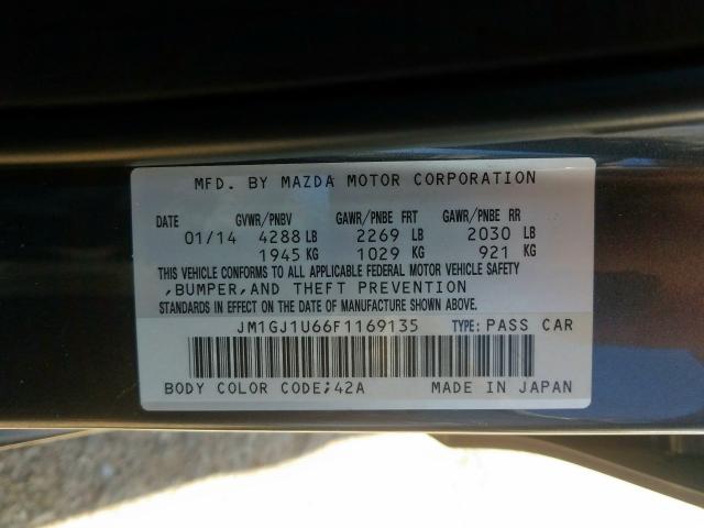 JM1GJ1U66F1169135 - 2015 MAZDA 6 SPORT  photo 10