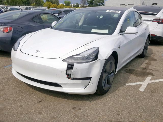 5YJ3E1EA8JF043722 - 2018 TESLA MODEL 3 WHITE photo 2