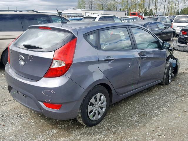 KMHCT5AE1HU306572 - 2017 HYUNDAI ACCENT SE GRAY photo 4