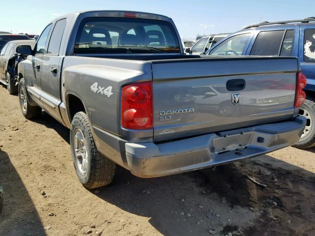 1D7HW48KX5S306137 - 2005 DODGE DAKOTA QUA GRAY photo 3