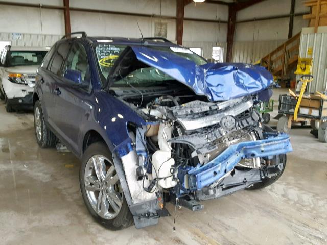 2FMDK3JC8DBB29660 - 2013 FORD EDGE SEL BLUE photo 1