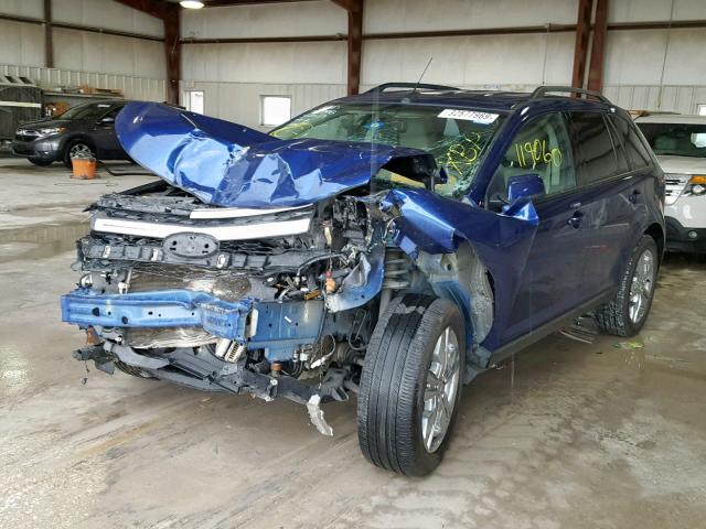 2FMDK3JC8DBB29660 - 2013 FORD EDGE SEL BLUE photo 2