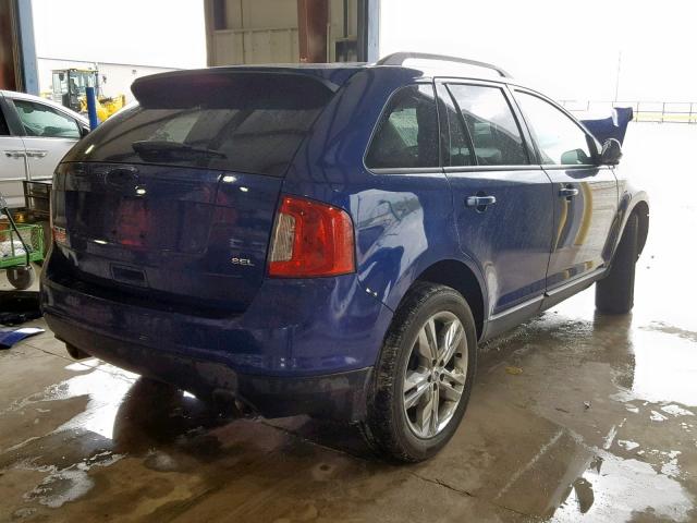 2FMDK3JC8DBB29660 - 2013 FORD EDGE SEL BLUE photo 4