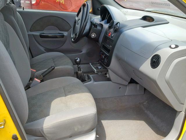 KL1TD62615B485581 - 2005 CHEVROLET AVEO BASE ყვითელი ფოტო 5