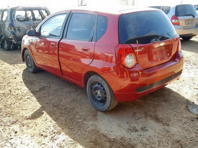 KL1TD66E79B303986 - 2009 CHEVROLET AVEO LS RED photo 3