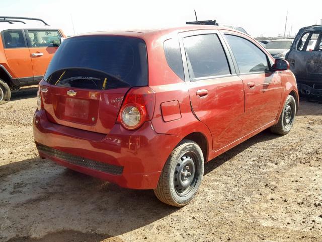 KL1TD66E79B303986 - 2009 CHEVROLET AVEO LS RED photo 4