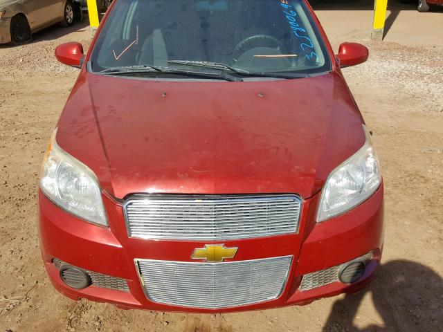 KL1TD66E79B303986 - 2009 CHEVROLET AVEO LS RED photo 9