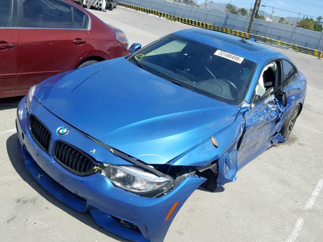 WBA4P1C56HK522316 - 2017 BMW 440I BLUE photo 2