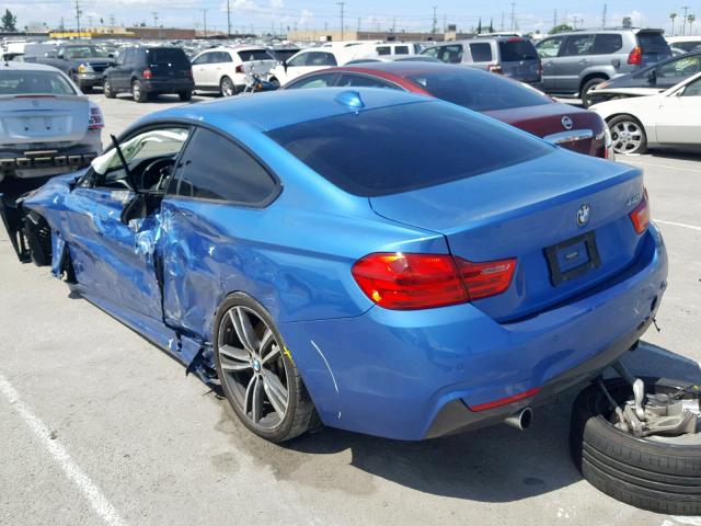 WBA4P1C56HK522316 - 2017 BMW 440I BLUE photo 3