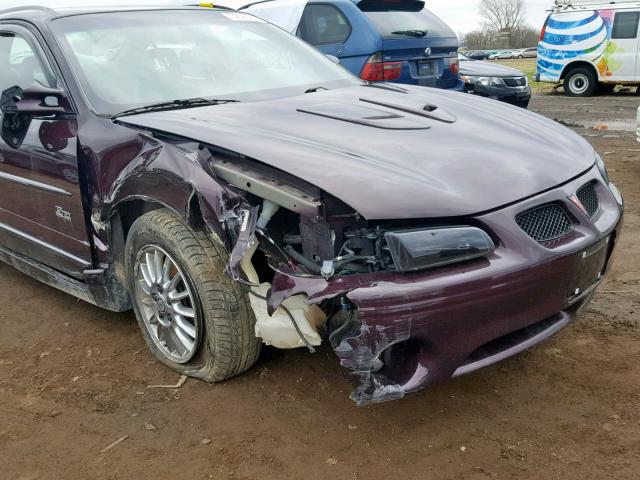 1G2WP52K12F204411 - 2002 PONTIAC GRAND PRIX MAROON photo 9