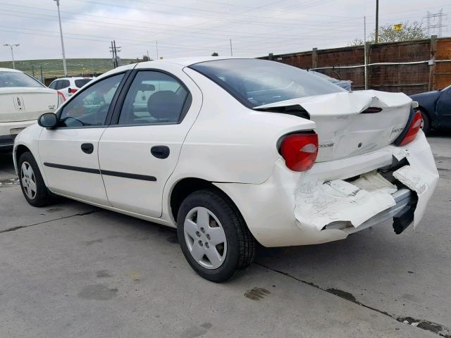 1B3ES26CX4D619153 - 2004 DODGE NEON BASE WHITE photo 3