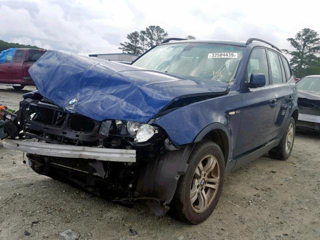 WBXPA93415WD18394 - 2005 BMW X3 3.0I BLUE photo 2