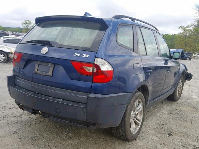 WBXPA93415WD18394 - 2005 BMW X3 3.0I BLUE photo 4