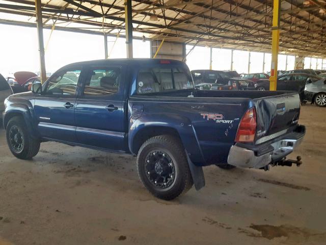 5TELU42N15Z051175 - 2005 TOYOTA TACOMA DOU BLUE photo 3