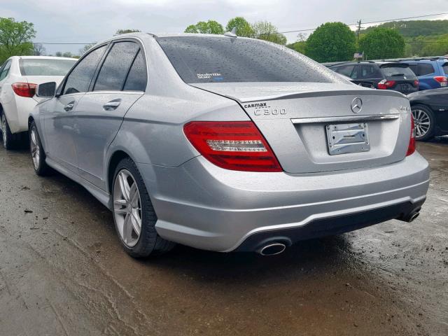 WDDGF8AB6DG126524 - 2013 MERCEDES-BENZ C 300 4MAT SILVER photo 3