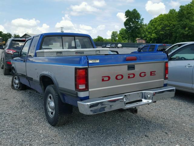 1B7GG23X2RS606979 - 1994 DODGE DAKOTA BLUE photo 3