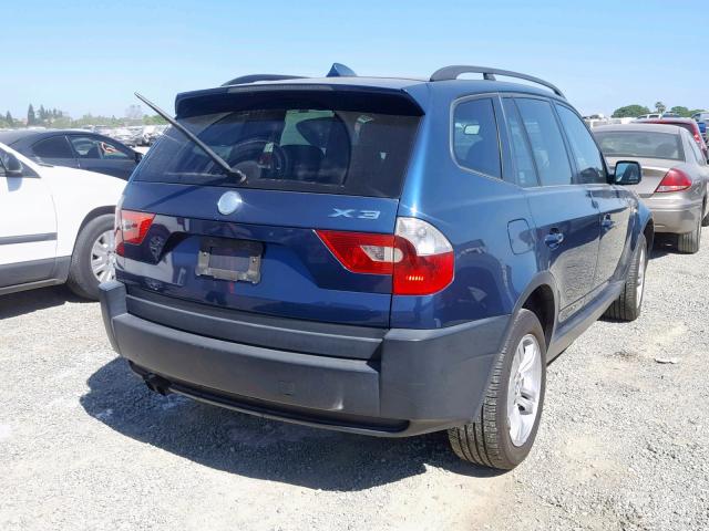 WBXPA93485WD09918 - 2005 BMW X3 3.0I BLUE photo 4