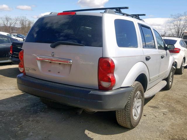 1D4HB48N34F237253 - 2004 DODGE DURANGO SL SILVER photo 4