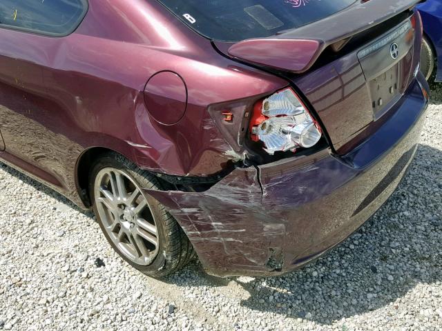 JTKDE177570151480 - 2007 TOYOTA SCION TC MAROON photo 9